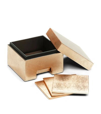 Shop Posh Trading Company Silver Leaf Coastbox (set Of 8) In Gold