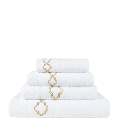 Shop Abyss & Habidecor Chanti Hand Towel (55cm X 100cm) In Gold