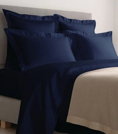 Shop Harrods Of London Brompton King Fitted Sheet (150cm X 200cm) In Navy