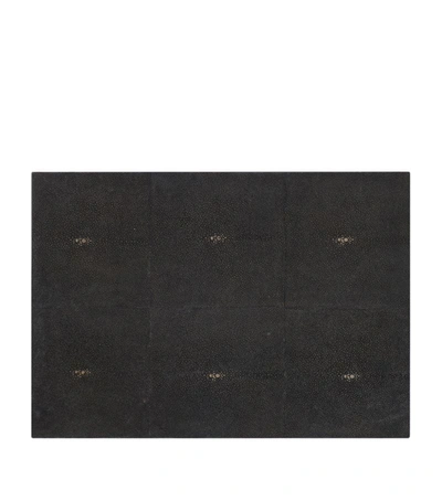 Shop Posh Trading Company Faux Shagreen Grand Placemat In Chocolate