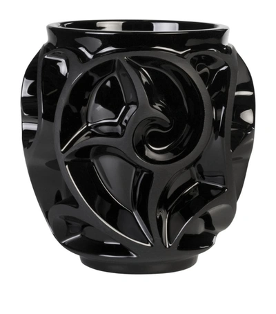 Shop Lalique Small Tourbillons Vase (13cm) In Black