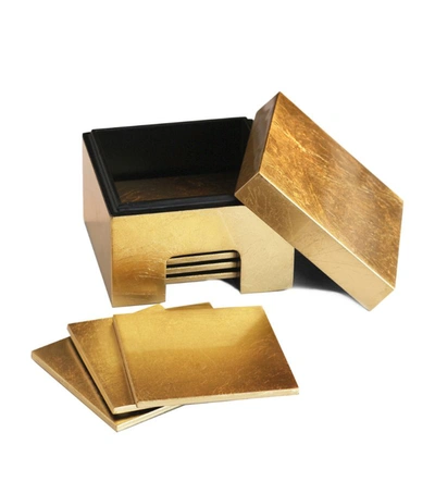 Shop Posh Trading Company Gold Leaf Coastbox (set Of 8) In Multi