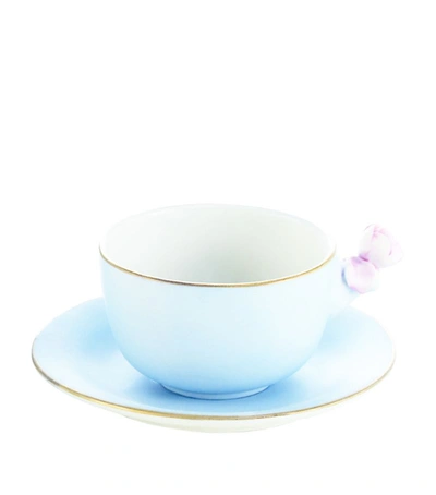 Shop Villari Cappuccino Cup And Saucer In Blue