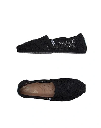 Toms Classic Lace Slip-ons In Black