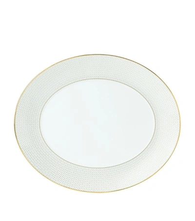 Shop Wedgwood Arris Oval Serving Platter (33cm) In White