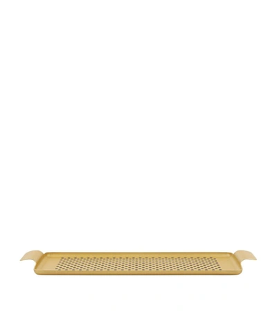 Shop Kaymet Pressed Rubber Grip Tray (25cm) In Gold