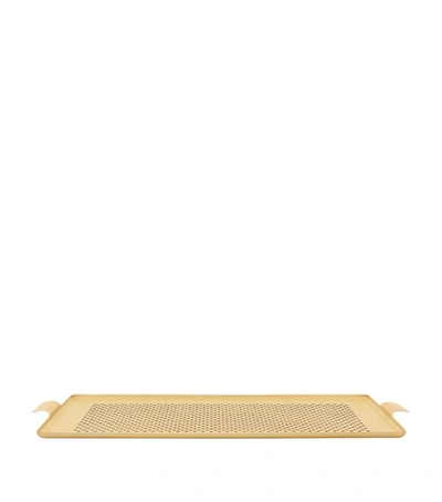 Shop Kaymet Pressed Rubber Grip Tray (52cm) In Gold