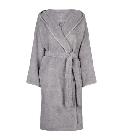 Shop Uchino Zero Twist Hooded Bathrobe (medium) In Grey