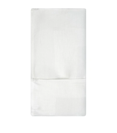 Shop Thomas Ferguson Satin Band Linen Napkin (56cm X 56cm) In White