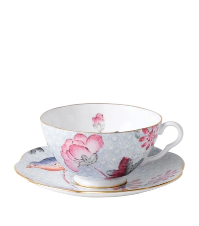 Shop Wedgwood Cuckoo Teacup And Saucer In Blue