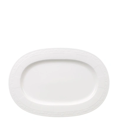 Shop Villeroy & Boch White Pearl Oval Platter (41cm) In Multi