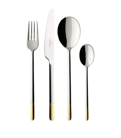 Shop Villeroy & Boch Ella Partially Gold Plated Cutlery Set (24 Pcs) In Grey