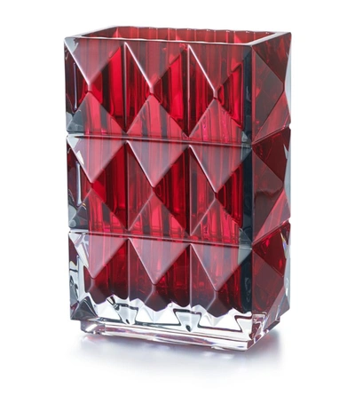 Shop Baccarat Louxor Rectangular Red Vase (15 Cm) In Multi