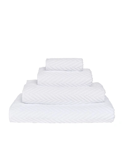 Shop Abyss & Habidecor Montana Hand Towel (55cm X 100cm) In White