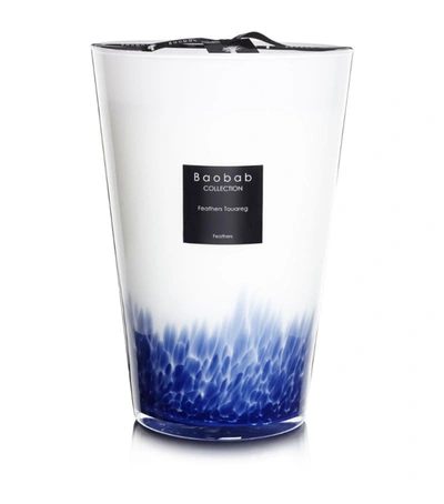Shop Baobab Collection Feathers Touareg Maxi Candle (35cm) In Blue