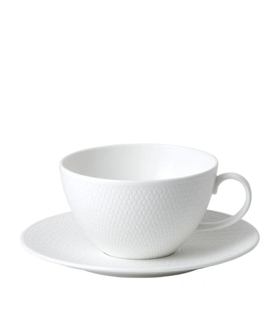 Shop Wedgwood Gio Cup And Saucer Set In White