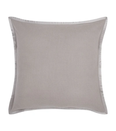 Shop Harrods Of London Satin Trim Cashmere Cushion Cover (65cm X 65cm) In Silver
