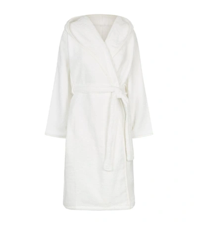 Shop Uchino Zero Twist Hooded Bathrobe (medium) In White