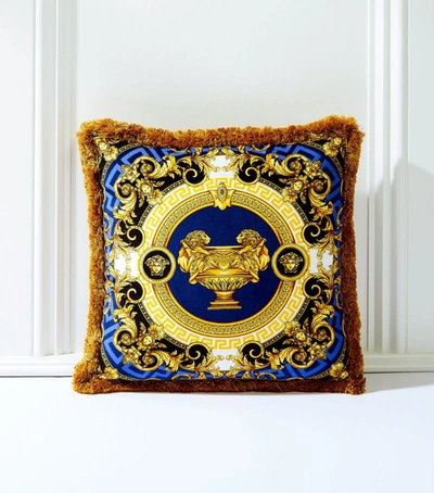 Shop Versace La Coupe Des Dieux Cushion (45cm X 45cm) In Blue