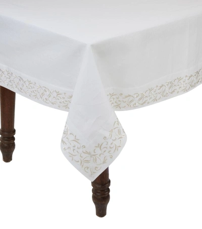 Shop Weissfee Montreux Linen Tablecloth (170cm X 270cm) In Gold