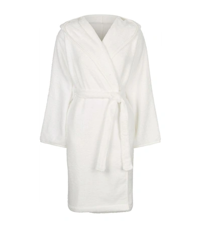 Shop Uchino Zero Twist Hooded Bathrobe (small) In White
