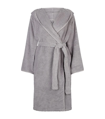 Shop Uchino Zero Twist Hooded Bathrobe (large) In Grey
