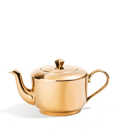 Shop Richard Brendon Reflect Medium Teapot In Gold