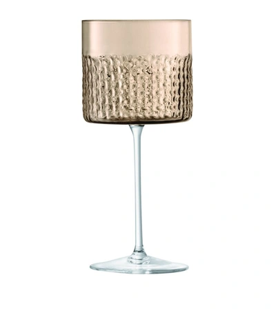 Shop Lsa International Set Of 2 Wicker Wine Glasses (320ml) In Brown
