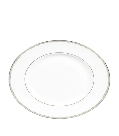 Shop Wedgwood Vera Wang Grosgrain Oval Platter (39cm) In White