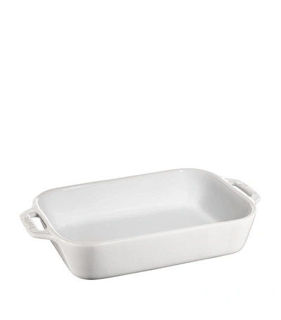 Shop Staub Rectangular Gratin Dish (27cm X 20cm) In White