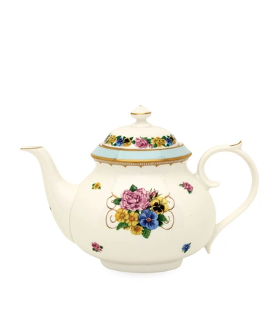 Shop Halcyon Days Shell Garden Blue Teapot In Multi