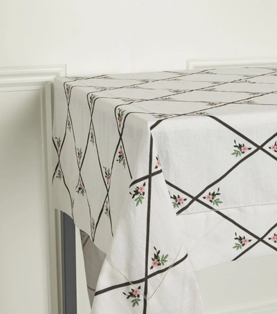 Shop Emilia Wickstead Harlequin Print Tablecloth (300cm X 205cm) In White