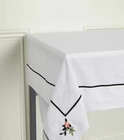Shop Emilia Wickstead Harlequin Embroidered Tablecloth (300cm X 205cm) In White
