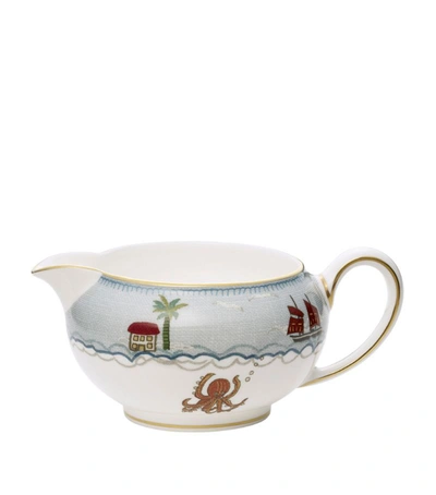 Shop Wedgwood X Kit Kemp Sailor's Farewell Cream Jug In Blue