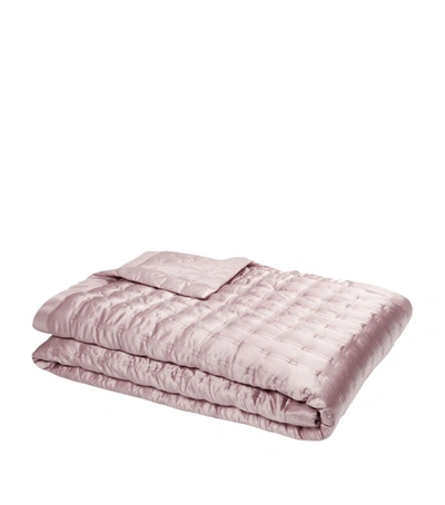 Shop Gingerlily Silk Super King Windsor Bedspread (270cm X 270cm) In Pink