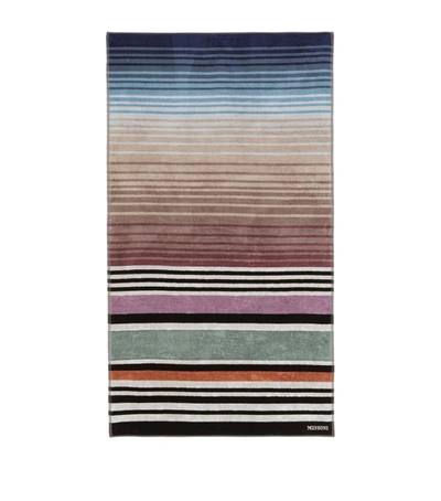 Shop Missoni Ayrton Beach Towel (100cm X 180cm) In Black