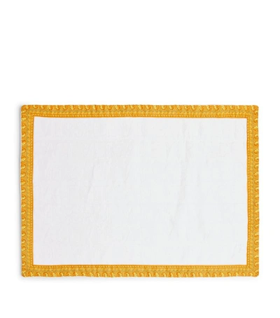 Shop Versace Baroque Bath Mat (80cm X 60cm) In White