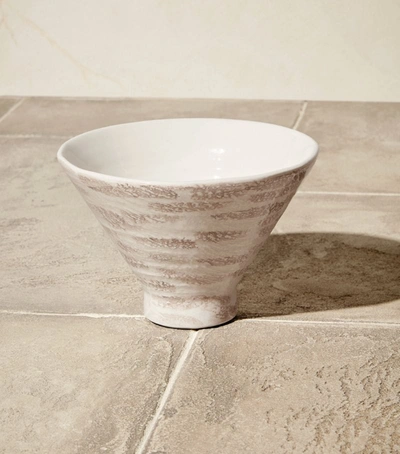 Shop Brunello Cucinelli Textured Ceramic Bowl (16cm) In Neutrals