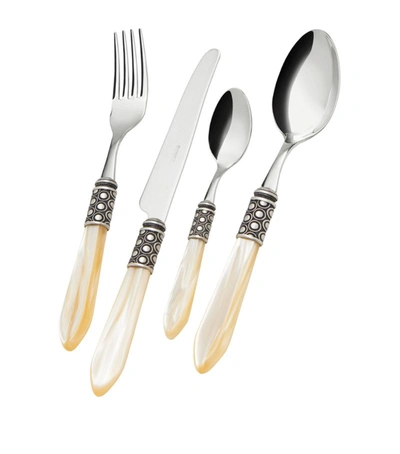 Shop Bugatti Optical Stainless Steel 24-piece Cutlery Set In Silver