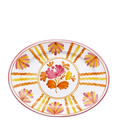 Shop Cabana Magazine Blossom Oval Platter (38cm) In Multi