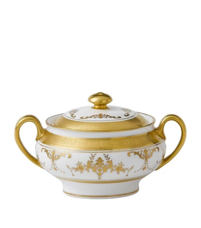 Shop Wedgwood Small Riverton Covered Sugar Bowl (15cm) In Gold