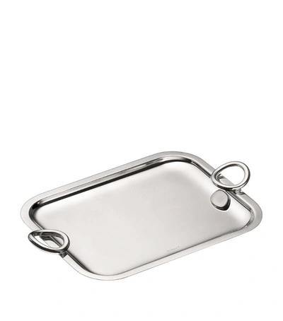 Shop Christofle Silver-plated Vertigo Handled Tray (26cm X 20cm)