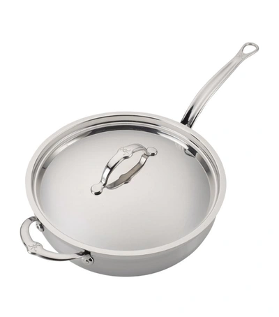 Shop Hestan Probond Essential Pan With Helper Handle (28cm) In Metallic