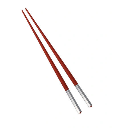 Shop Christofle Silver-plated Uni Japanese Chopsticks In Red