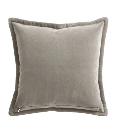 Shop De Le Cuona Velvet Vienna Cushion (55 X55cm) In Grey