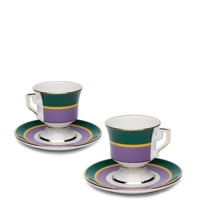 Shop La Doublej Rainbow Viola Espresso Cups (set Of 2) In Purple