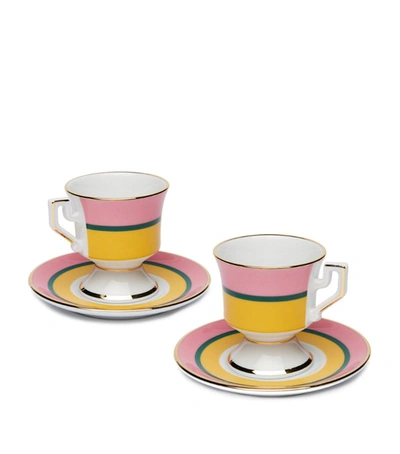 Shop La Doublej Rainbow Giallo Espresso Cups (set Of 2) In Multi