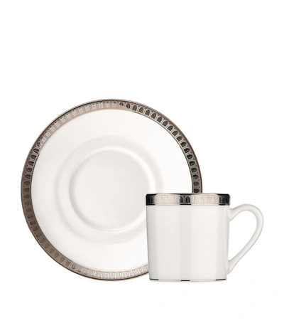 Shop Christofle Malmaison Platinum Tea Cup And Saucer In Gold