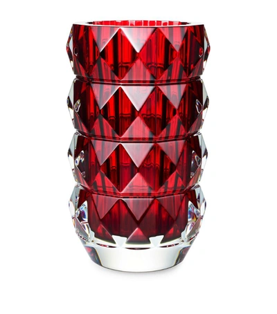 Shop Baccarat Louxor Round Red Vase (23 Cm) In Clear