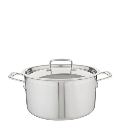 Shop Le Creuset 3-ply Stainless Steel Casserole Pan (24cm) In Silver